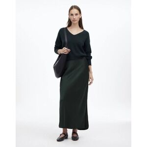 Madewell Satin Maxi Slip Skirt Luxury‎ Forrest NWT 4